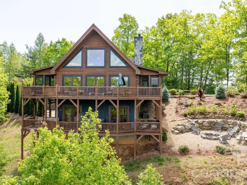 6749 Fire Crest Lane, Lenoir, NC 28645.  MLS# CAR4377295, YatesRealty ID 24281. Multiple Decks, 2 Screened-In / 2 Open & Extraordinary Fire Pit Area!