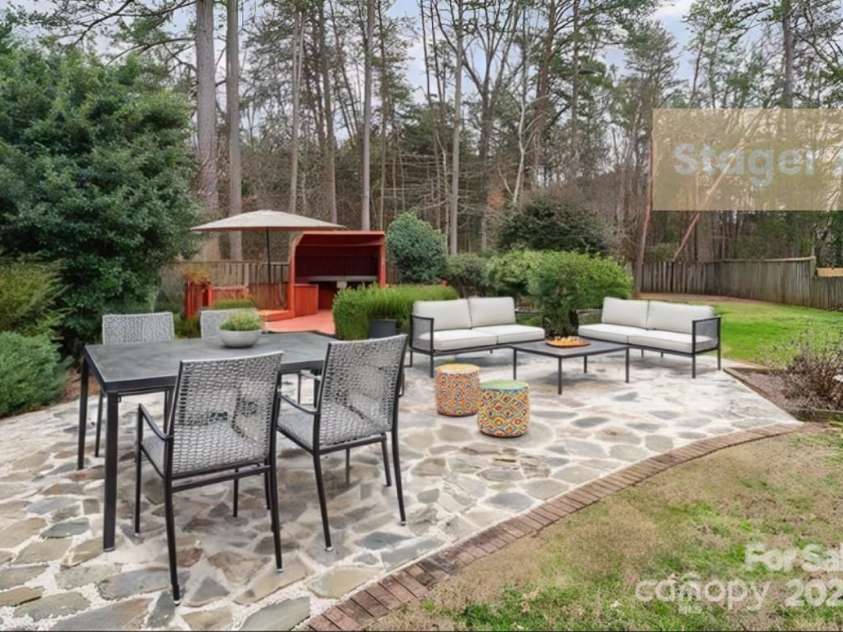 5672 Wrenfield Court, Charlotte, NC 28277.  MLS# CAR4228476, YatesRealty ID 24301. Back Yard Slate Patio- STAGED