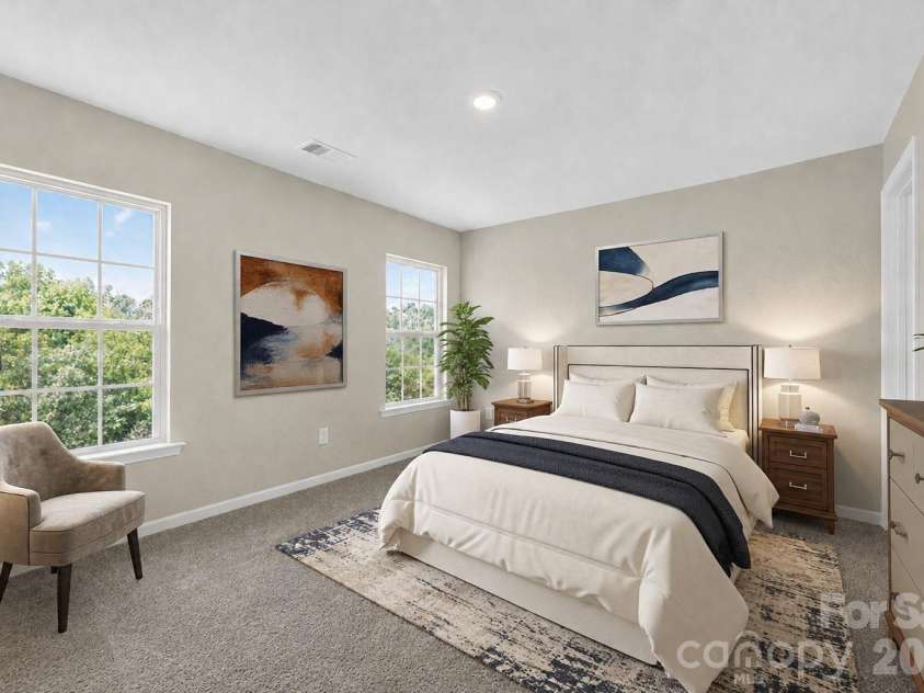 13016 Lannister Drive, Charlotte, NC 28278.  MLS# CAR4382497, YatesRealty ID 24334. Bedroom 3 w/ Attached Bathroom - Virtually Staged