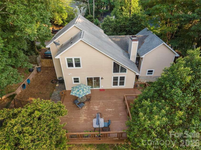 3072 Point Clear Drive, Tega Cay, SC 29708.  MLS# CAR4384137, YatesRealty ID 24351. Aerial view of the oversized deck