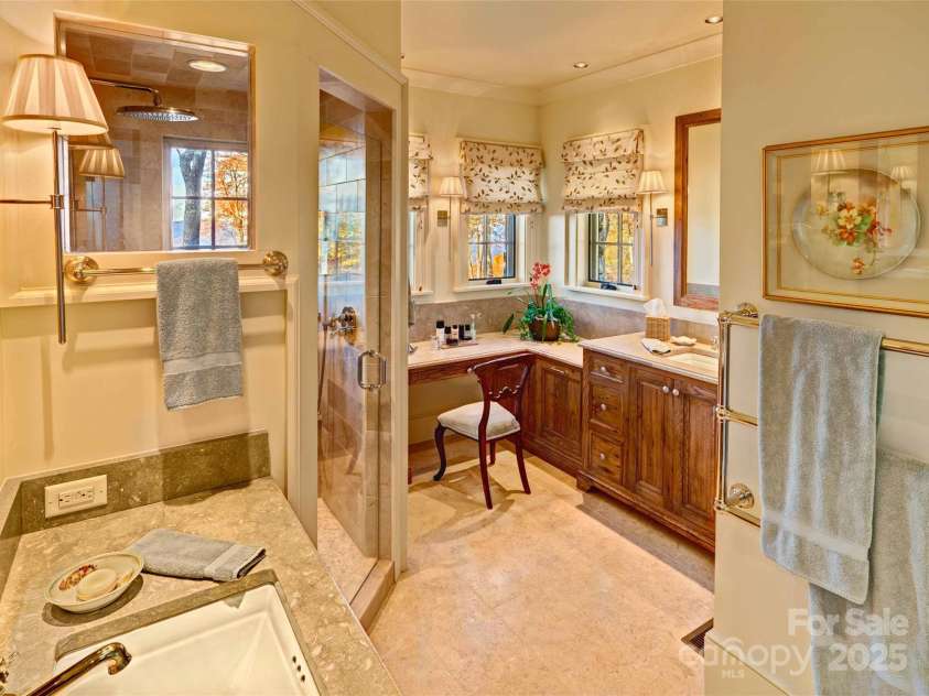 616 Old Growth Forest Road, Burnsville, NC 28714.  MLS# CAR4076276, YatesRealty ID 2437. Primary bathroom