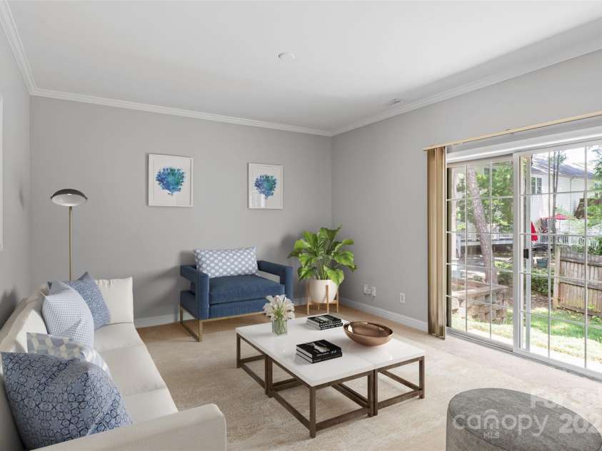 7019 Walnut Ridge Court, Charlotte, NC 28217.  MLS# CAR4210878, YatesRealty ID 24383. Living Room Virtually Staged