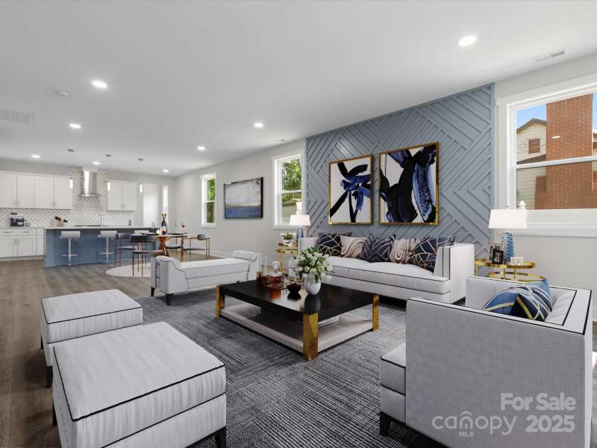 1016 Confederate Avenue, Rock Hill, SC 29732.  MLS# CAR4261395, YatesRealty ID 24395. Living room/Dining area/ Kitchen open concept - Virtually Staged