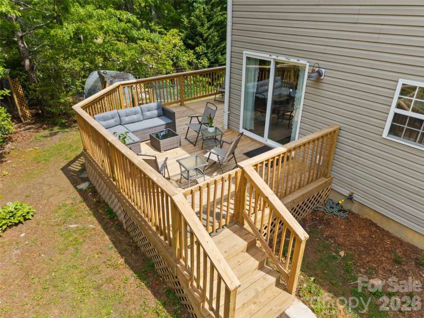 103 Old Southside Road, Saluda, NC 28773.  MLS# CAR4376836, YatesRealty ID 24422. New back deck