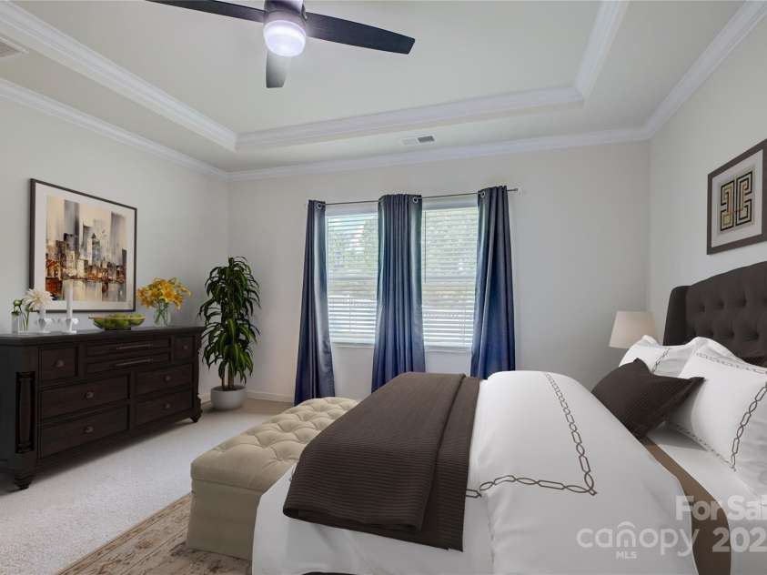 9226 Dunwich Drive, Gastonia, NC 28056.  MLS# CAR4268890, YatesRealty ID 24429. Virtually staged primary bedroom