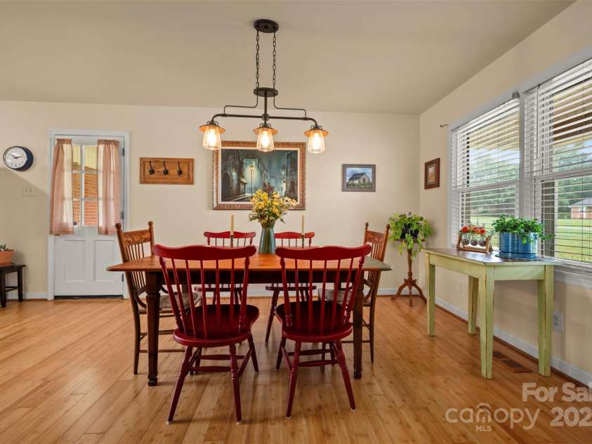 1761 Oak Grove Church Road, Ellenboro, NC 28040.  MLS# CAR4259419, YatesRealty ID 24431. Dining Room - Notice those GORGEOUS Bamboo Wood Floors!