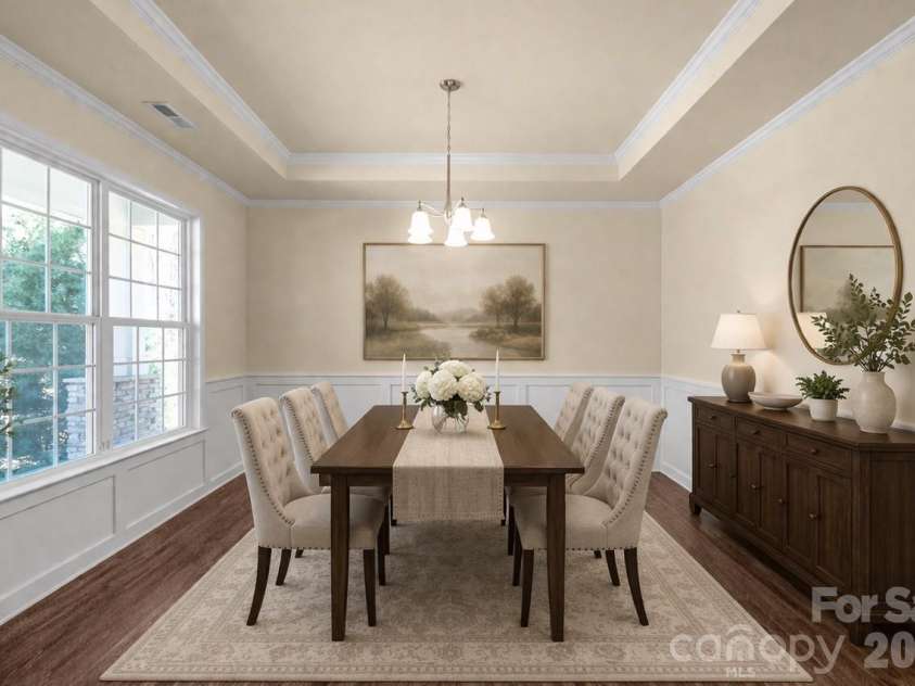 7420 Tullamore Glen, Huntersville, NC 28078.  MLS# CAR4323315, YatesRealty ID 24431. Virtually Staged Formal Dining