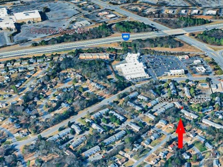 8835 Hunter Ridge Drive, Charlotte, NC 28226.  MLS# CAR4251538, YatesRealty ID 24436. Note how close the home is near 485, plus Carolina Shopping Mall,