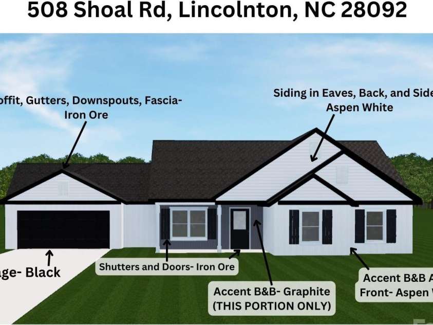 508 Shoal Road, Lincolnton, NC 28147.  MLS# CAR4277274, YatesRealty ID 24483. PHOTO REPRESENTATION OF COMPLET