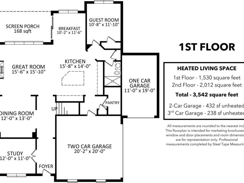 7322 Vesper Drive, Huntersville, NC 28078.  MLS# CAR4264938, YatesRealty ID 24507. 1st Floor Plan