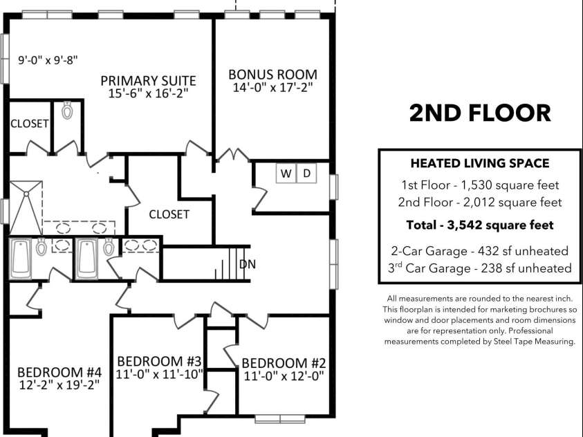 7322 Vesper Drive, Huntersville, NC 28078.  MLS# CAR4264938, YatesRealty ID 24507. 2nd Floor Plan