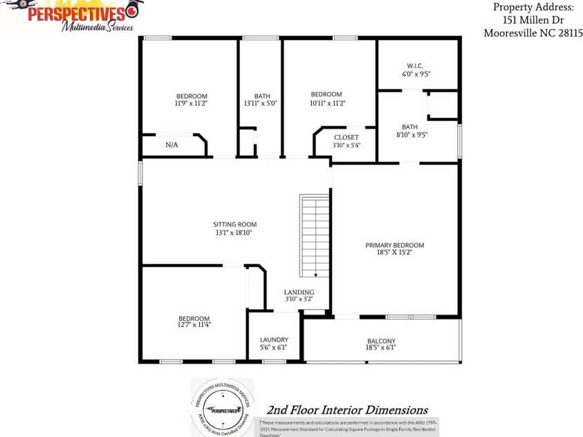 151 Millen Drive, Mooresville, NC 28115.  MLS# CAR4382866, YatesRealty ID 24537. Upper level floorplan