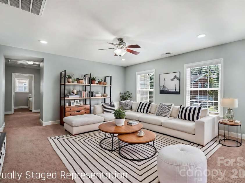 325 Mount Side Way, Fort Mill, SC 29715.  MLS# CAR4418360, YatesRealty ID 24547. Upstairs loft landing *Virtually staged*