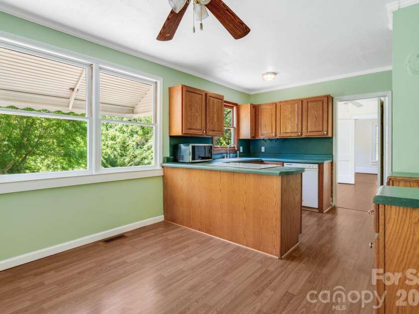 141 Coxe Road, Rutherfordton, NC 28139.  MLS# CAR4383067, YatesRealty ID 24548. Kitchen View from Dining Room