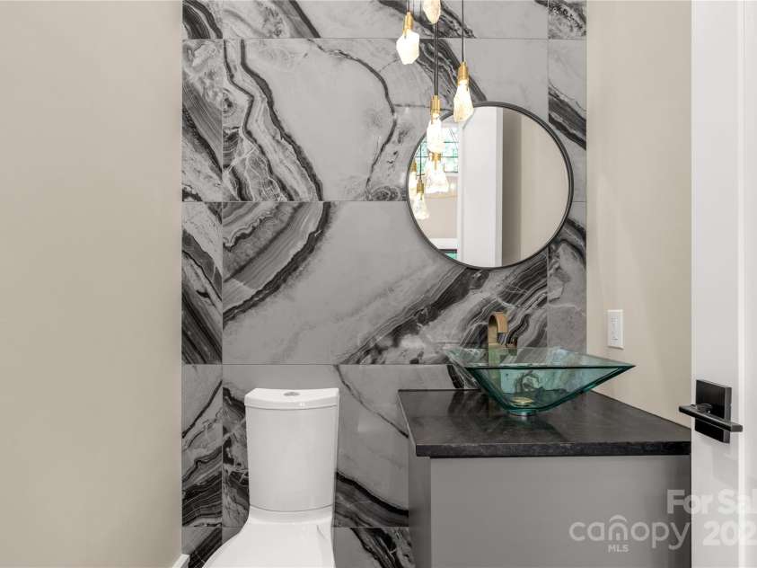 3268 Sherman Drive, Lancaster, SC 29720.  MLS# CAR4244022, YatesRealty ID 24562. First floor powder room with 1 of a kind lighting fixture