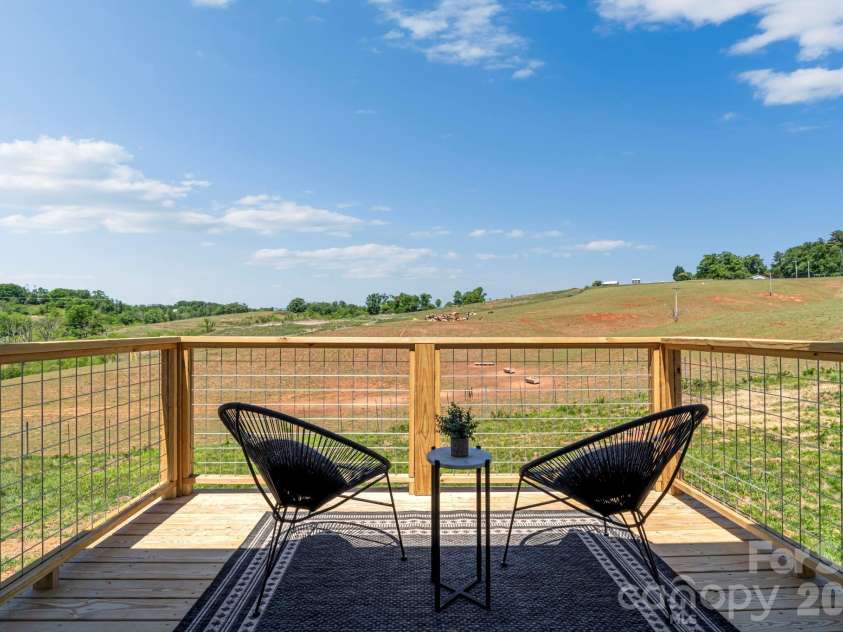 33 Pilgrims Path Lane, Alexander, NC 28701.  MLS# CAR4374090, YatesRealty ID 24567. Back deck w/pastoral views