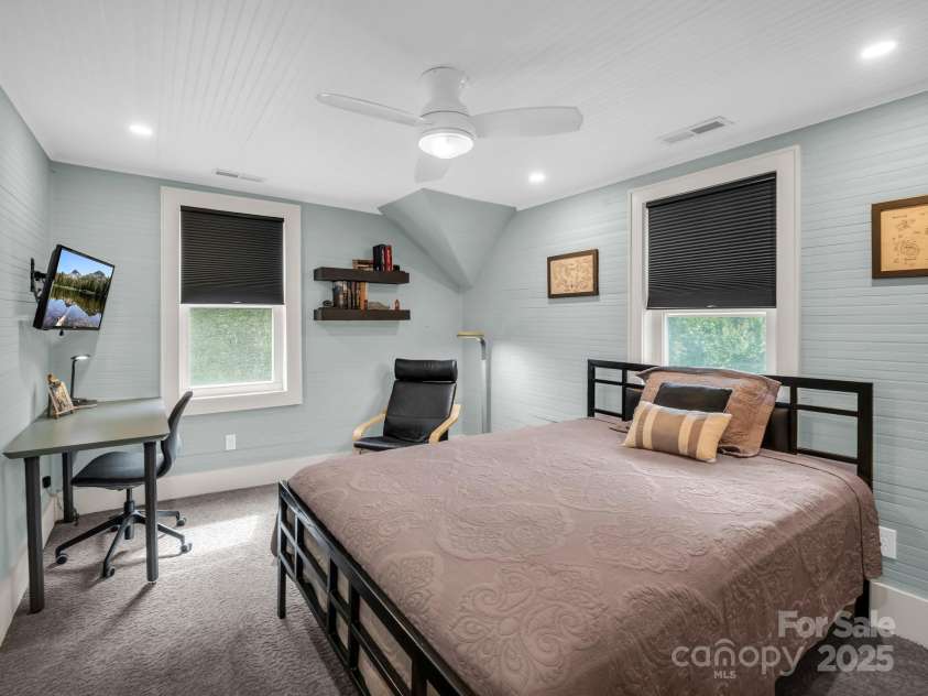 55 Lanier Street, Tryon, NC 28782.  MLS# CAR4276208, YatesRealty ID 24579. Bedroom #2 on the second floor