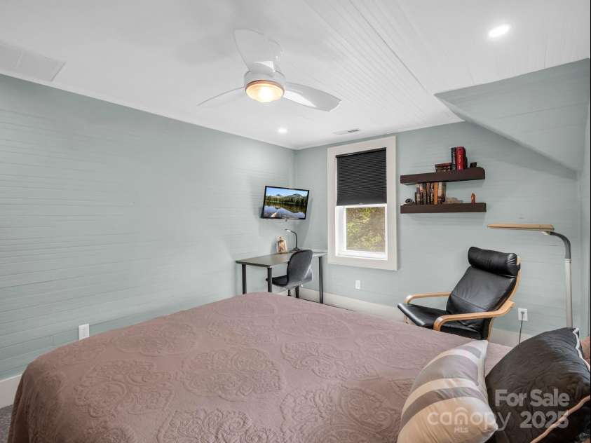 55 Lanier Street, Tryon, NC 28782.  MLS# CAR4276208, YatesRealty ID 24579. Bedroom #2 with bead board ceiling