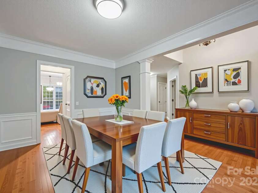 8805 Deerland Court, Huntersville, NC 28078.  MLS# CAR4268981, YatesRealty ID 24592. Virtually staged dining room
