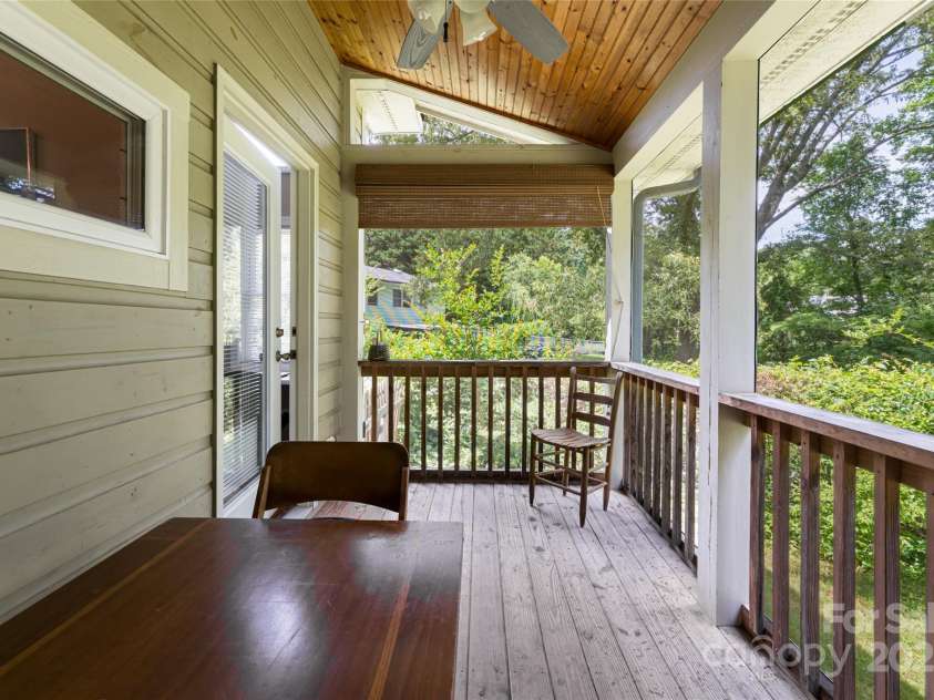 75 Cisco Road, Asheville, NC 28805.  MLS# CAR4269545, YatesRealty ID 24596. Covered Back Deck 