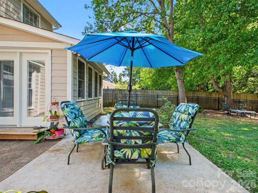 13333 Kintyre Court, Matthews, NC 28105.  MLS# CAR4372292, YatesRealty ID 24597. Extended patio.