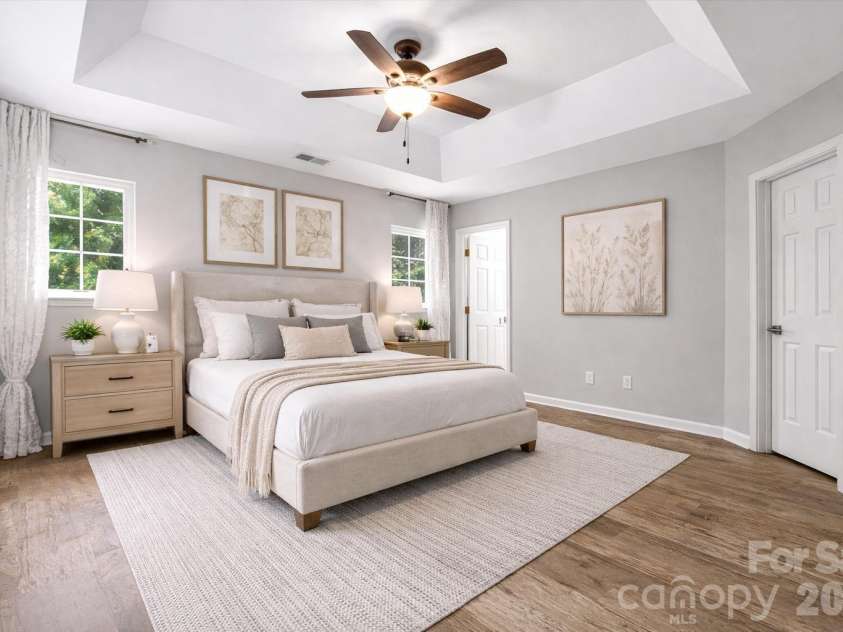 122 Kallie Loop, Mooresville, NC 28117.  MLS# CAR4367976, YatesRealty ID 24608. Primary bedroom on 2nd floor. Virtually staged. 