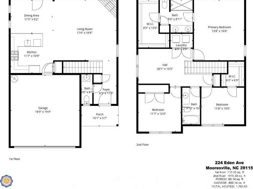 224 Eden Avenue, Mooresville, NC 28115.  MLS# CAR4359594, YatesRealty ID 24659. 