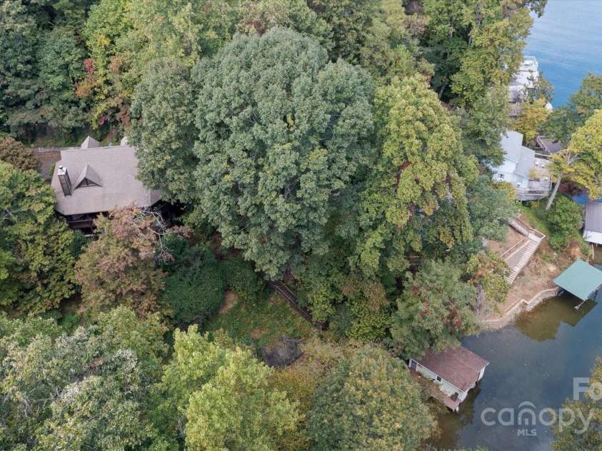 178 Anglers Way, Lake Lure, NC 28746.  MLS# CAR4277342, YatesRealty ID 24675. Aerial before lake was drained