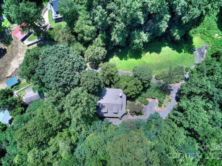 178 Anglers Way, Lake Lure, NC 28746.  MLS# CAR4277342, YatesRealty ID 24675. Aerial with current drained lake