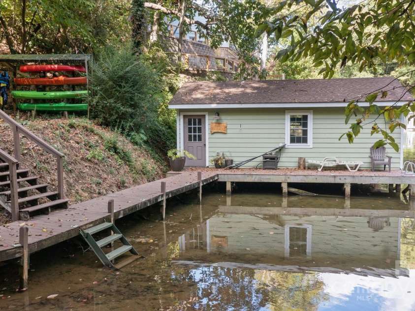 178 Anglers Way, Lake Lure, NC 28746.  MLS# CAR4277342, YatesRealty ID 24675. Boathouse before lake was drained