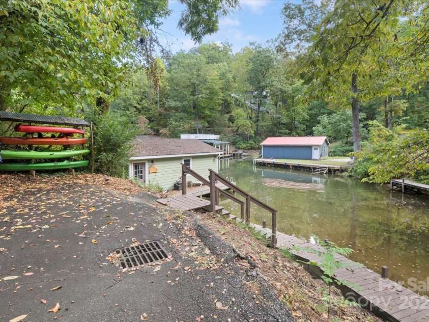 178 Anglers Way, Lake Lure, NC 28746.  MLS# CAR4277342, YatesRealty ID 24675. Dock before lake was drained