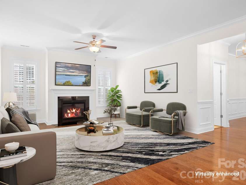 11642 Mount Argus Drive, Cornelius, NC 28031.  MLS# CAR4350521, YatesRealty ID 24708. Great room digitally staged