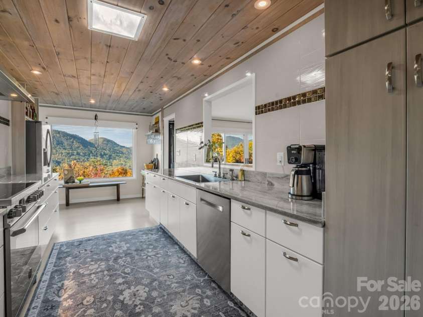 200 Piney Mountain Road, Tryon, NC 28782.  MLS# CAR4340345, YatesRealty ID 24734. New Kitchen with View