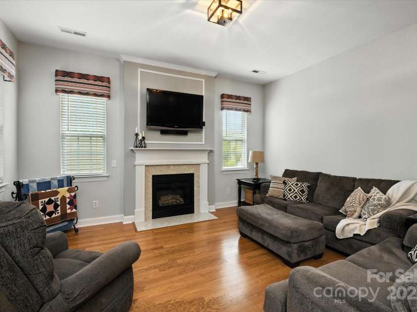 10818 Alvarado Way, Charlotte, NC 28277.  MLS# CAR4275233, YatesRealty ID 24737. Family Room with Gas Fireplace