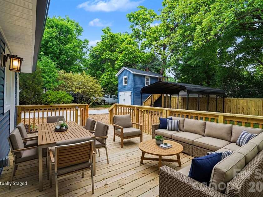 317 Ridge Avenue, Kannapolis, NC 28083.  MLS# CAR4371410, YatesRealty ID 24769. Back Deck Staged