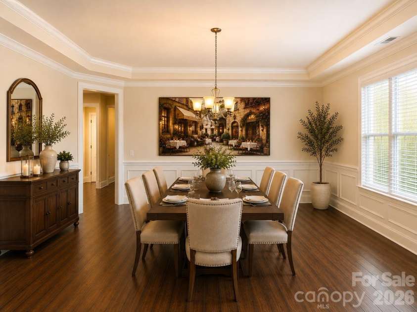1719 Emory Oak Drive, Charlotte, NC 28270.  MLS# CAR4379613, YatesRealty ID 24775. Dining room Virtual staging