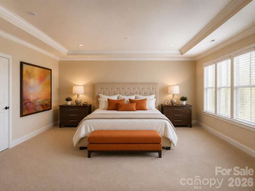 1719 Emory Oak Drive, Charlotte, NC 28270.  MLS# CAR4379613, YatesRealty ID 24775. Master bedroom Virtual staging