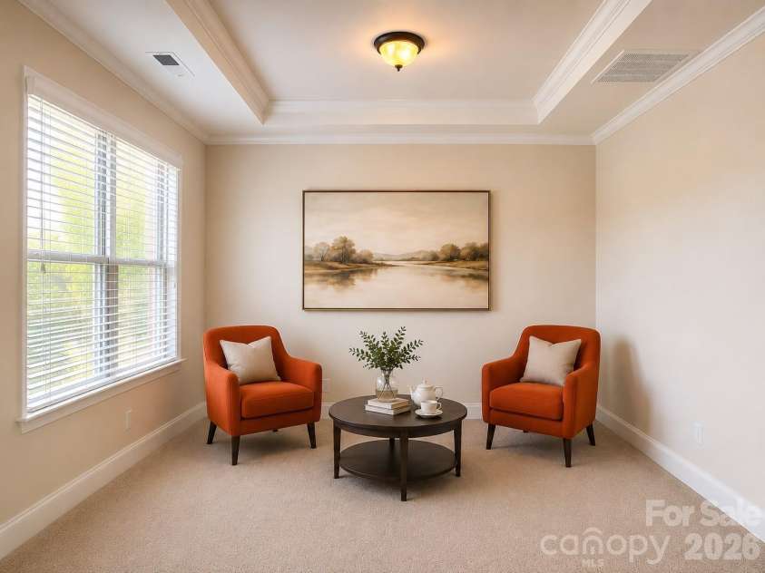 1719 Emory Oak Drive, Charlotte, NC 28270.  MLS# CAR4379613, YatesRealty ID 24775. Master sitting area Virtual staging