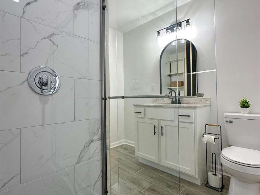 307 Sunset Drive, Monroe, NC 28112.  MLS# CAR4269503, YatesRealty ID 24783. Tile Shower