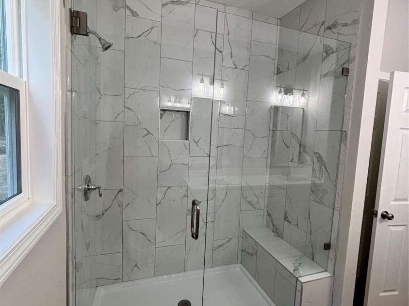 1818 New Salem Road, Monroe, NC 28110.  MLS# CAR4382625, YatesRealty ID 24797. Master shower