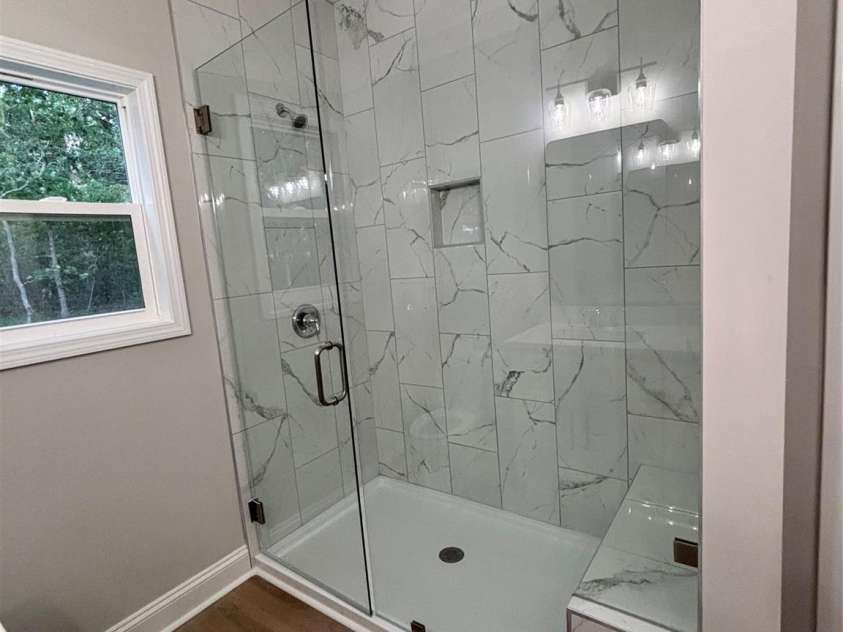 1818 New Salem Road, Monroe, NC 28110.  MLS# CAR4382625, YatesRealty ID 24797. Master shower