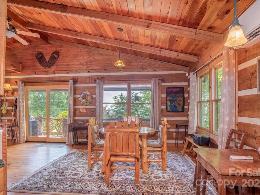 55 Bearwallow Road, Leicester, NC 28748.  MLS# CAR4278949, YatesRealty ID 24812. Dining