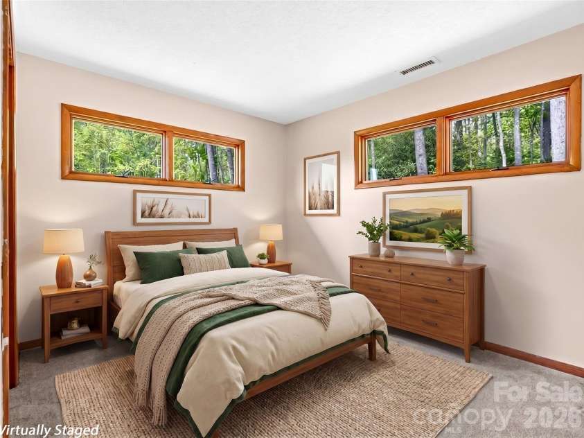 195 Red Bird Road, Spruce Pine, NC 28777.  MLS# CAR4380528, YatesRealty ID 24850. Bedroom #2~ virtually staged