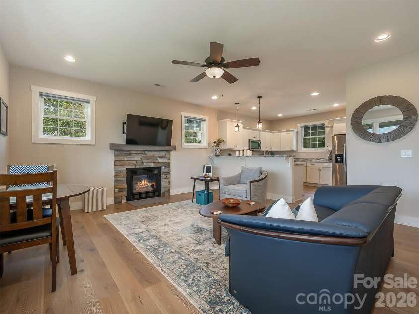 146 Red Hawk Knoll, Lake Lure, NC 28746.  MLS# CAR4334221, YatesRealty ID 2488. Vented gas fireplace