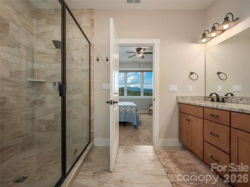 146 Red Hawk Knoll, Lake Lure, NC 28746.  MLS# CAR4334221, YatesRealty ID 2488. Walk in shower