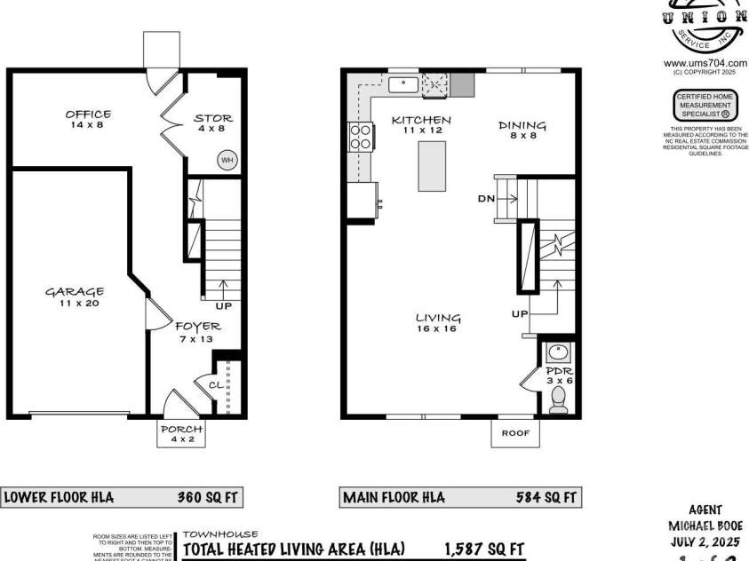 2059 Langer Street, Charlotte, NC 28214.  MLS# CAR4277986, YatesRealty ID 24913. Floor Plan 1