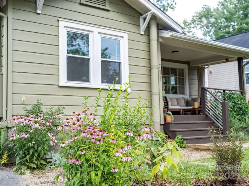 711 Reed Street, Asheville, NC 28803.  MLS# CAR4276231, YatesRealty ID 24914. Front yard Perennials and herbs