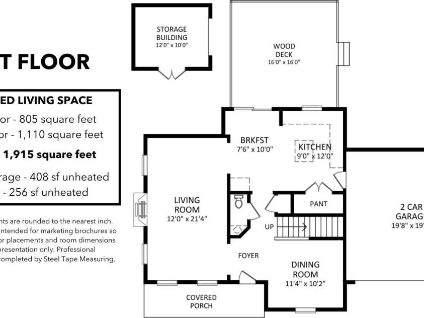 8837 Cedar Run Way, Charlotte, NC 28273.  MLS# CAR4278849, YatesRealty ID 24915. 1st Floor Plan