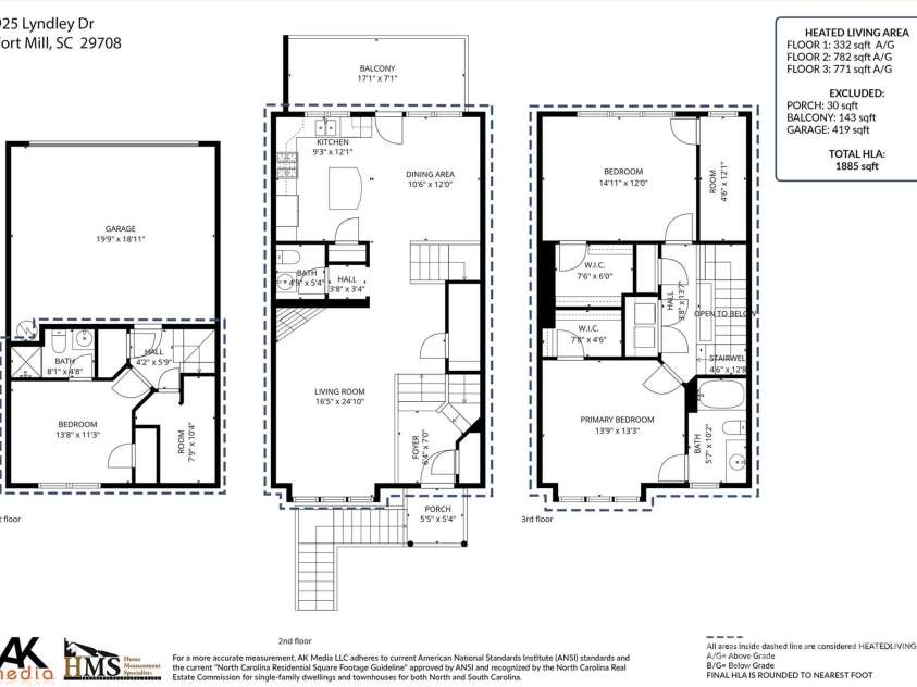 925 Lyndley Drive, Fort Mill, SC 29708.  MLS# CAR4320612, YatesRealty ID 2492. 