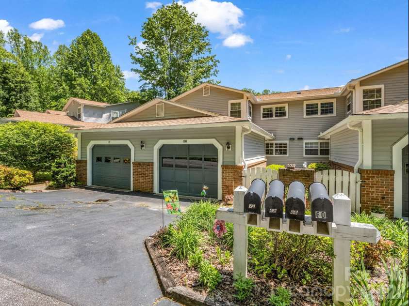 68 Lakeview Court, Brevard, NC 28712.  MLS# CAR4377140, YatesRealty ID 24920. Garage on right is for unit 68